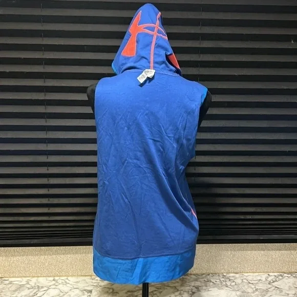 Under Armour Girls Youth Blue & Orange Hooded Zip Front Reversible‎ Vest YXL - Picture 10 of 12